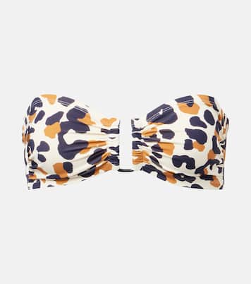 Perle leopard-print bandeau bikini top | Eres