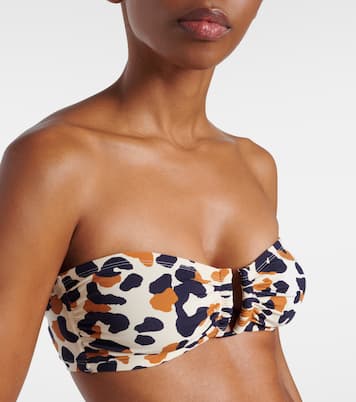 Perle leopard-print bandeau bikini top | Eres