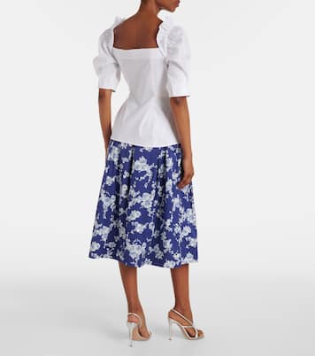 Cotton-blend wrap top | Carolina Herrera