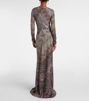Maxikleid aus Häkelstrick mit Pailletten | Missoni