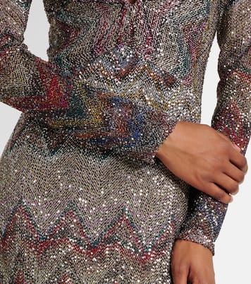 Maxikleid aus Häkelstrick mit Pailletten | Missoni