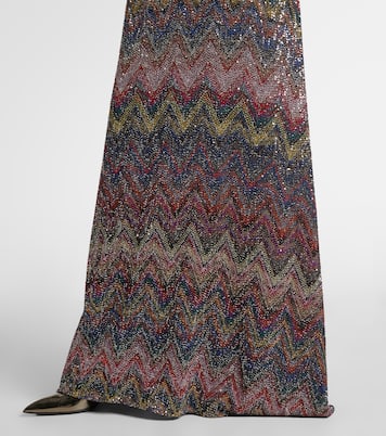 Maxikleid aus Häkelstrick mit Pailletten | Missoni
