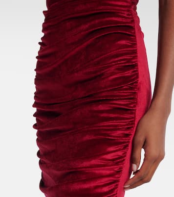 Vestido corto de terciopelo drapeado | Balmain