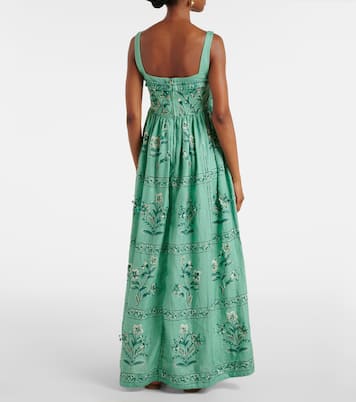 Barbara embroidered linen maxi dress | Agua by Agua Bendita