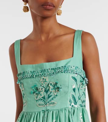 Barbara embroidered linen maxi dress | Agua by Agua Bendita