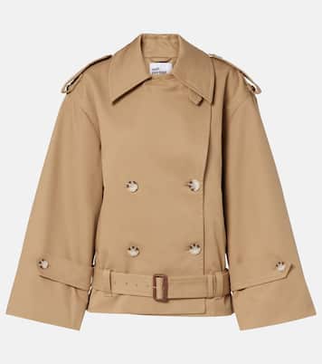 Cropped gabardine trench coat | Self-Portrait