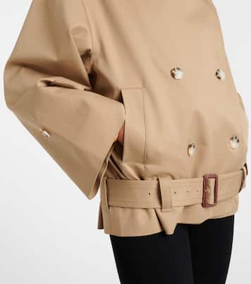 Cropped gabardine trench coat | Self-Portrait