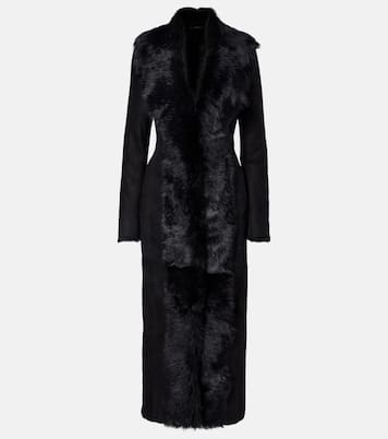 Shearling-trimmed suede coat | Magda Butrym
