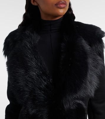 Shearling-trimmed suede coat | Magda Butrym