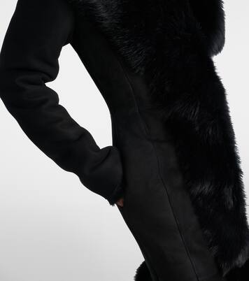 Shearling-trimmed suede coat | Magda Butrym