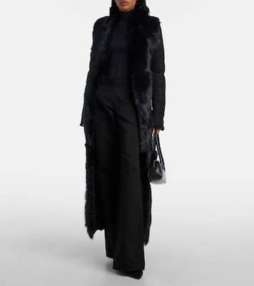 Shearling-trimmed suede coat | Magda Butrym