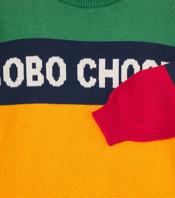 Logo colorblocked cotton sweater | Bobo Choses