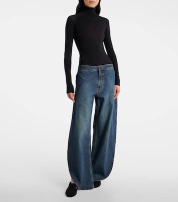 Flex leather-trimmed ballet flats | Alaïa