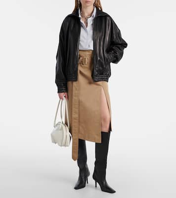 Innara belted cotton twill midi skirt | Acne Studios