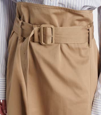 Innara belted cotton twill midi skirt | Acne Studios