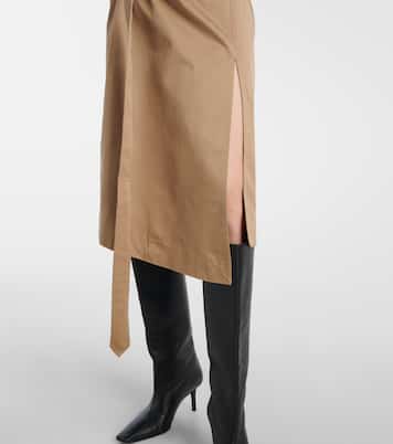 Innara belted cotton twill midi skirt | Acne Studios