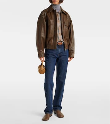 Eugene leather bomber jacket | Staud