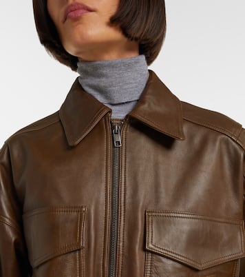 Eugene leather bomber jacket | Staud