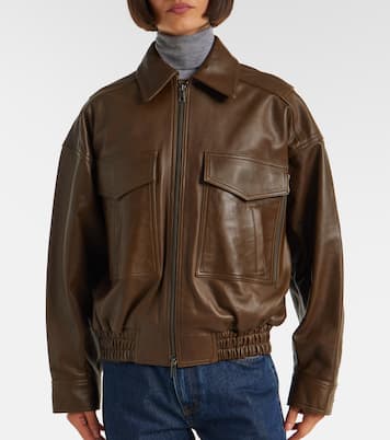 Eugene leather bomber jacket | Staud