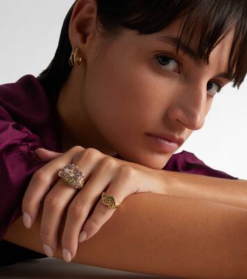 Ring Jolie Fleur aus 9kt Gelbgold mit Edelsteinen | Yvonne Léon