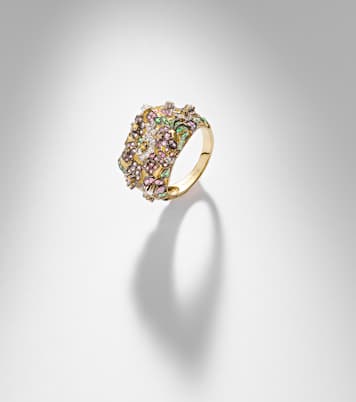 Ring Jolie Fleur aus 9kt Gelbgold mit Edelsteinen | Yvonne Léon