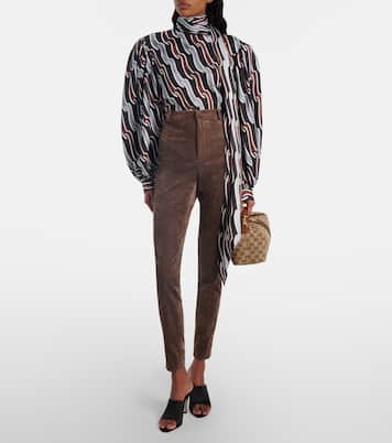 Printed tie-neck silk blouse | Gucci