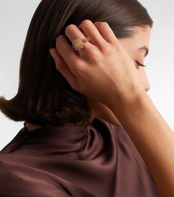 Ring Burst Flower aus 14kt Gelbgold mit Diamanten | Sydney Evan