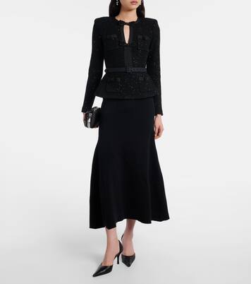 Sequined peplum maxi dress | Self-Portrait