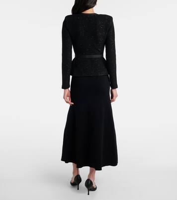 Sequined peplum maxi dress | Self-Portrait