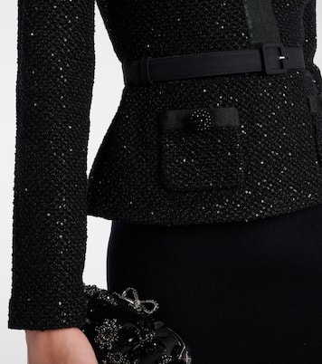 Sequined peplum maxi dress | Self-Portrait