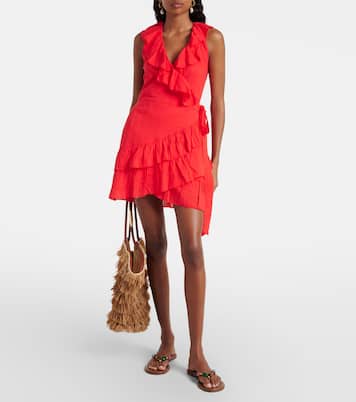 Abito a portafoglio Molly in cotone con volant | Melissa Odabash