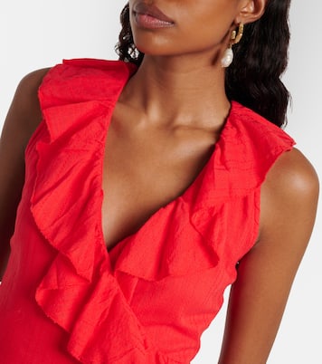 Abito a portafoglio Molly in cotone con volant | Melissa Odabash