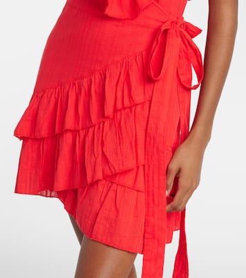 Abito a portafoglio Molly in cotone con volant | Melissa Odabash