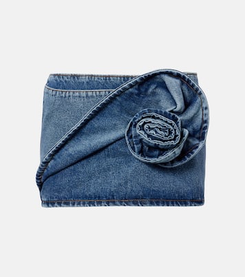 Floral-appliqué denim miniskirt | Magda Butrym