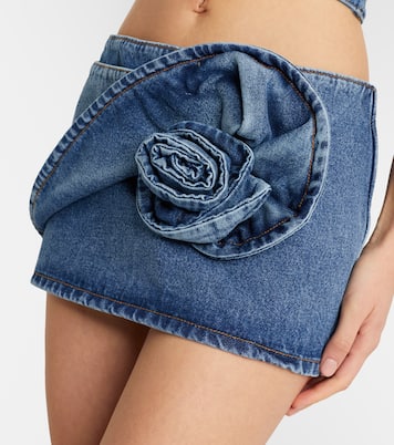 Floral-appliqué denim miniskirt | Magda Butrym