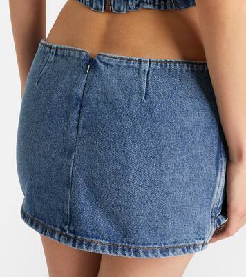 Floral-appliqué denim miniskirt | Magda Butrym