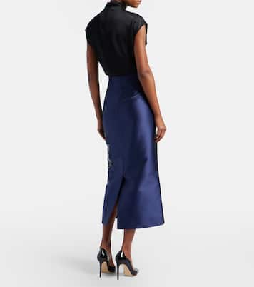 Bleistiftrock aus Twill mit Pailletten | Erdem