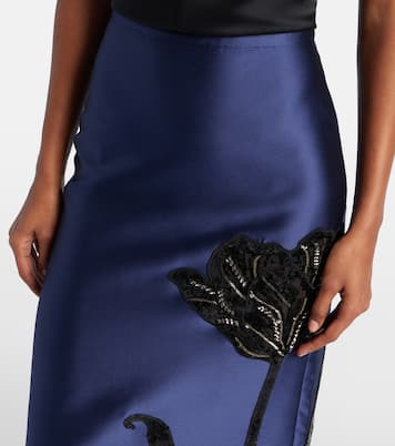 Bleistiftrock aus Twill mit Pailletten | Erdem