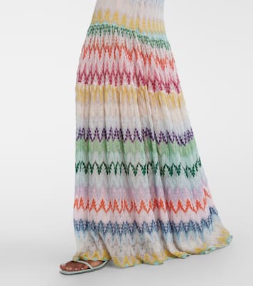 Tiered lamé maxi skirt | Missoni