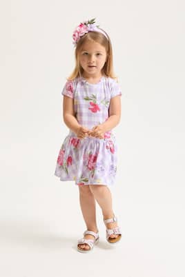 Robe en coton mélangé à fleurs | Monnalisa