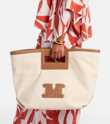 Ecru Small canvas tote bag | Max Mara