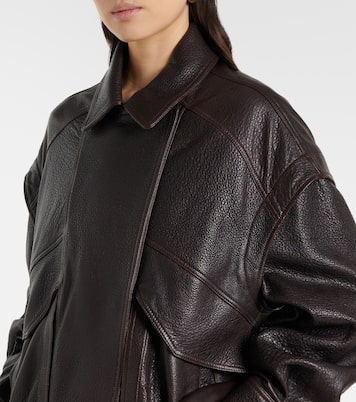 Micah leather bomber jacket | Nour Hammour