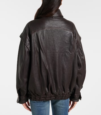 Micah leather bomber jacket | Nour Hammour