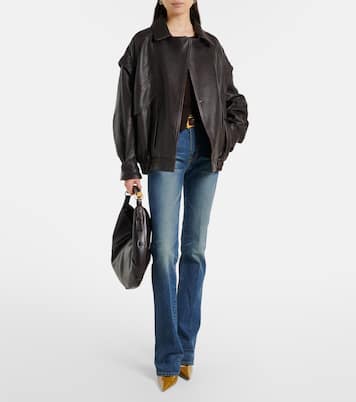 Micah leather bomber jacket | Nour Hammour