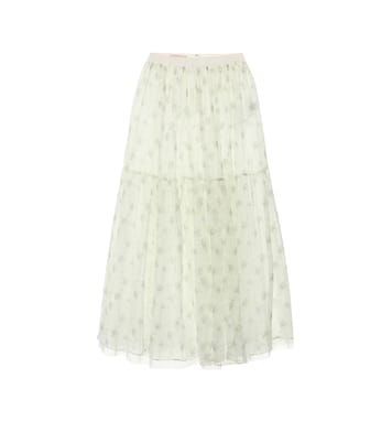 Falda midi Roulette de seda floral | Brock Collection