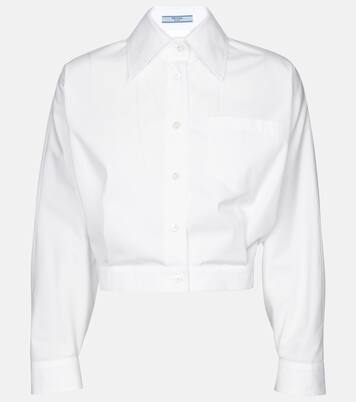 Cropped-Bluse aus Baumwolle | Prada