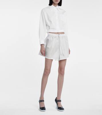 Cropped-Bluse aus Baumwolle | Prada