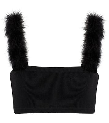 Top cropped con piume | Magda Butrym