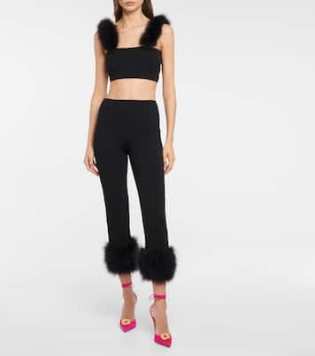 Top cropped con piume | Magda Butrym