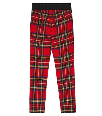 Leggings in misto cotone a quadri | Dolce&Gabbana Kids